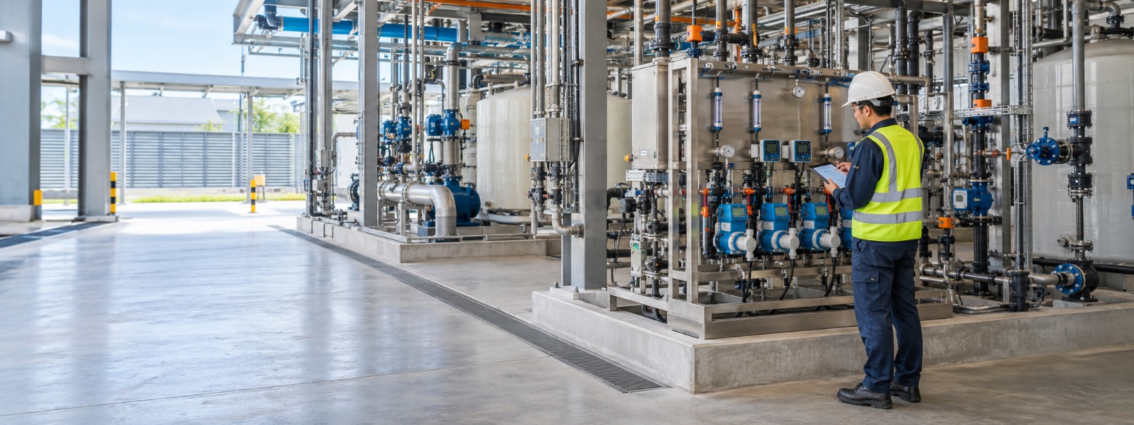 Industrial water-treatment dosing and monitoring system